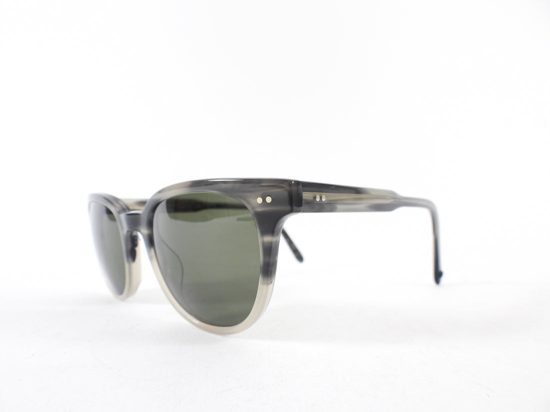 Garrett Leight California Optical Grey Tortoise Round Angelus Sunglasses