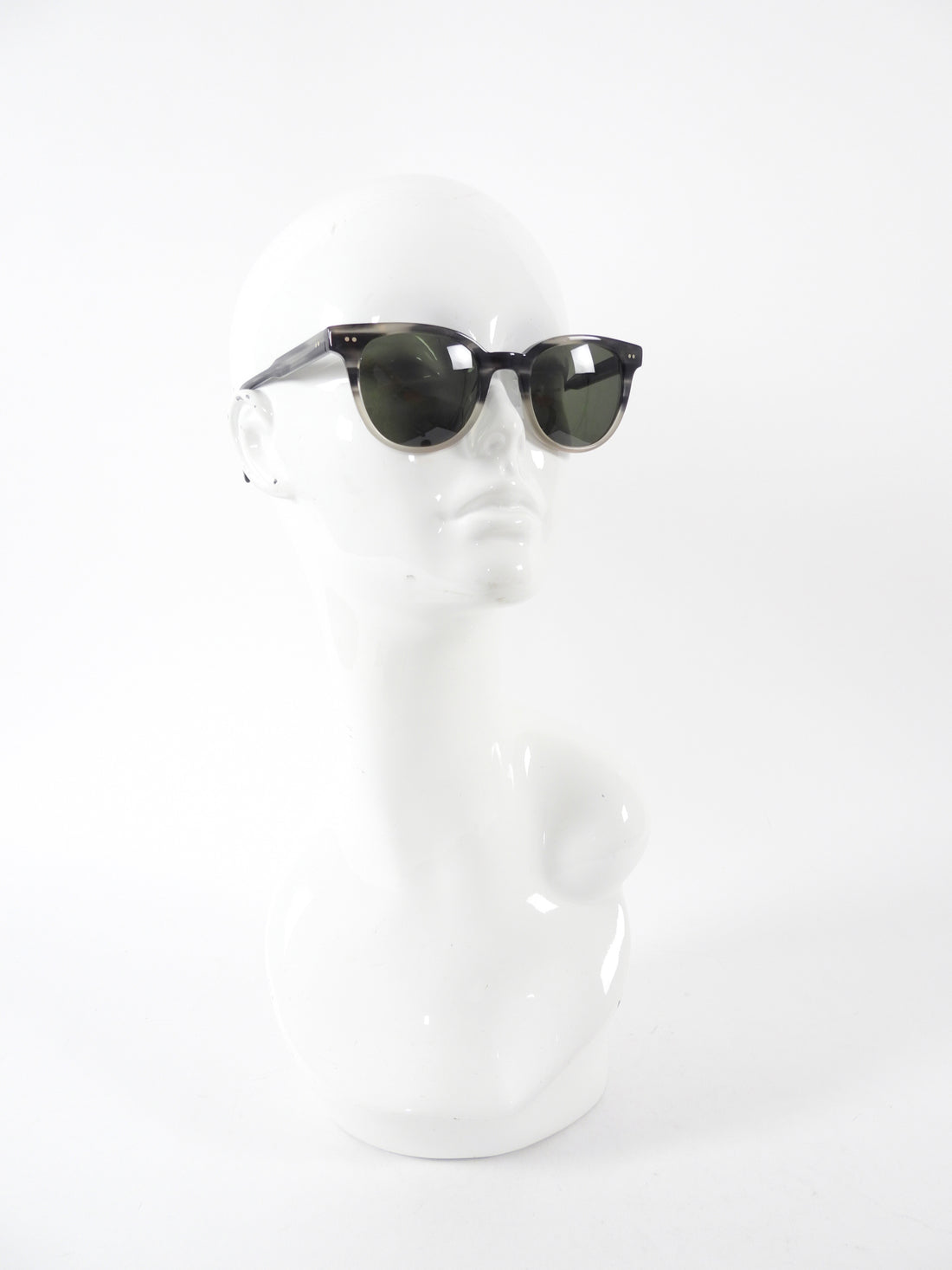 Garrett Leight California Optical Grey Tortoise Round Angelus Sunglasses