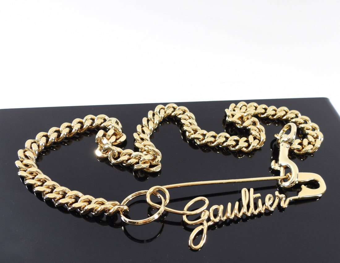Jean-Paul Gaultier Goldtone Chain Safety Pin Necklace