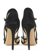 Gianvito Rossi Black Suede and Mesh Mary Jane Pumps - 40