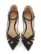 Gianvito Rossi Black Suede and Mesh Mary Jane Pumps - 40