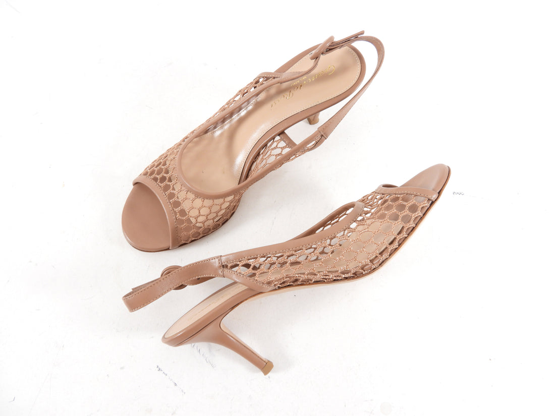 Gianvito Rossi Nude Mesh Carolina 70mm Heels - EU38 / 7.5 â I MISS YOU VINTAGE