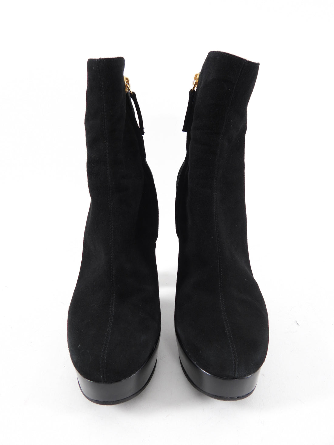 Giuseppe Zanotti Black Suede Platform Ankle Boots - 40 / 9.5