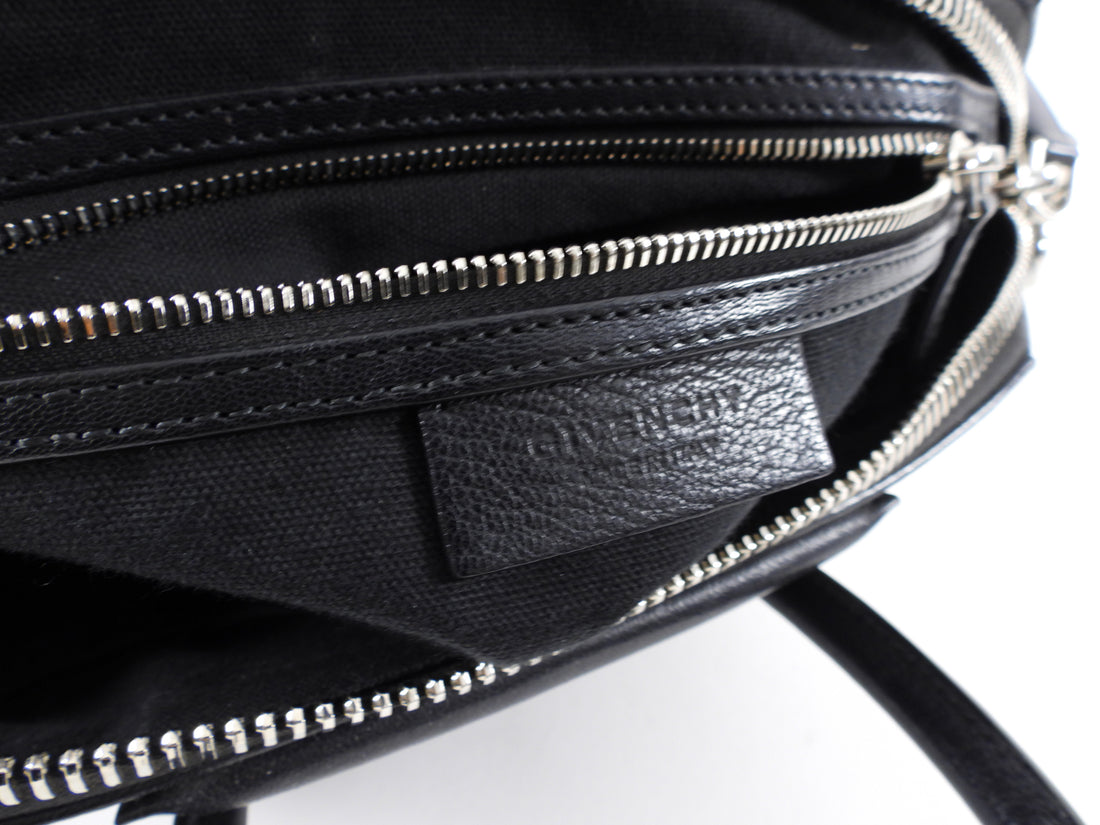 Givenchy Antigona Medium Black Leather and Silvertone Hardware