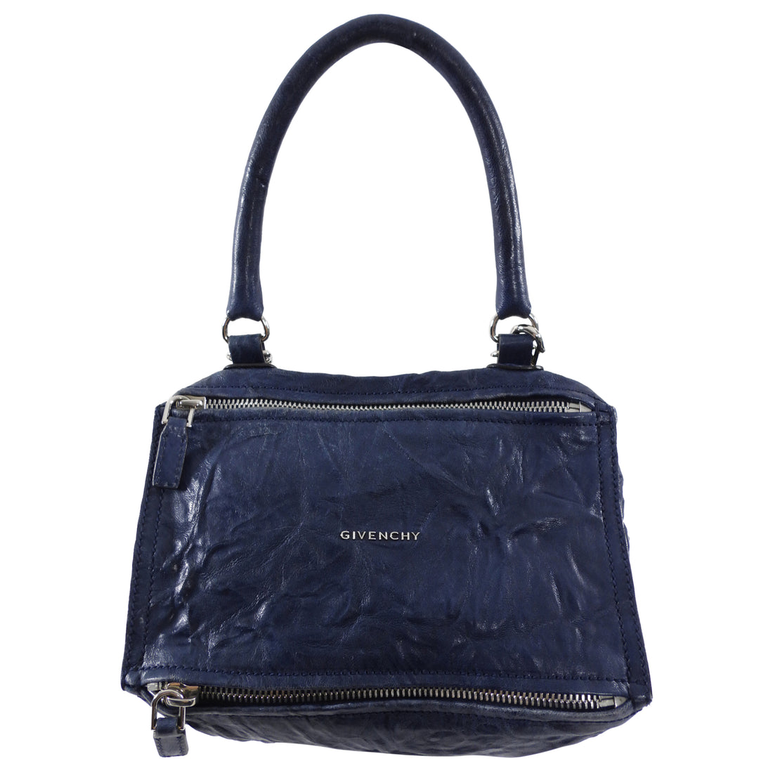 Givenchy Navy Blue Aged Pepe Leather Pandora Bag