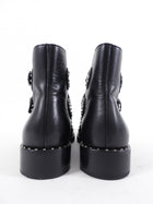Givenchy Black Leather Studded Buckle Ankle Boots - 37