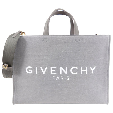 Givenchy Light Grey Canvas Medium G-Tote Bag