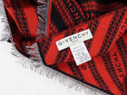 Givenchy Red and Black Logo Stripe Scarf