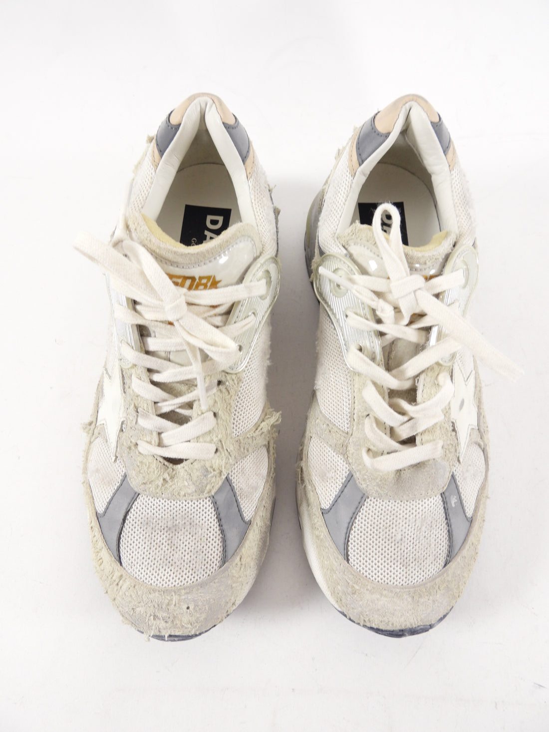 Golden Goose Distressed Off-White Dad Star Sneakers - 36.5