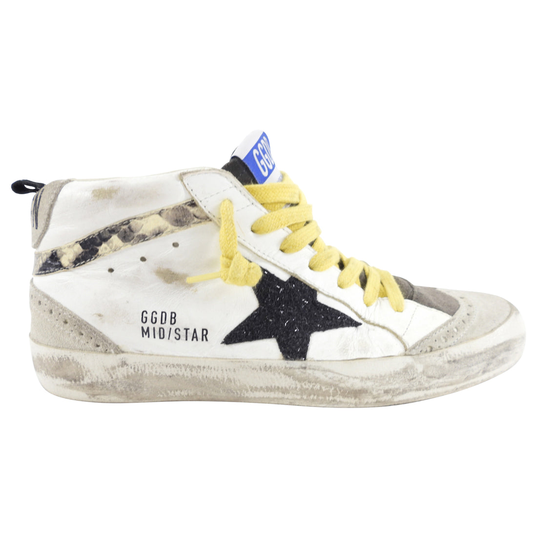 Golden Goose Mid Star White and Yellow Sneakers - 36