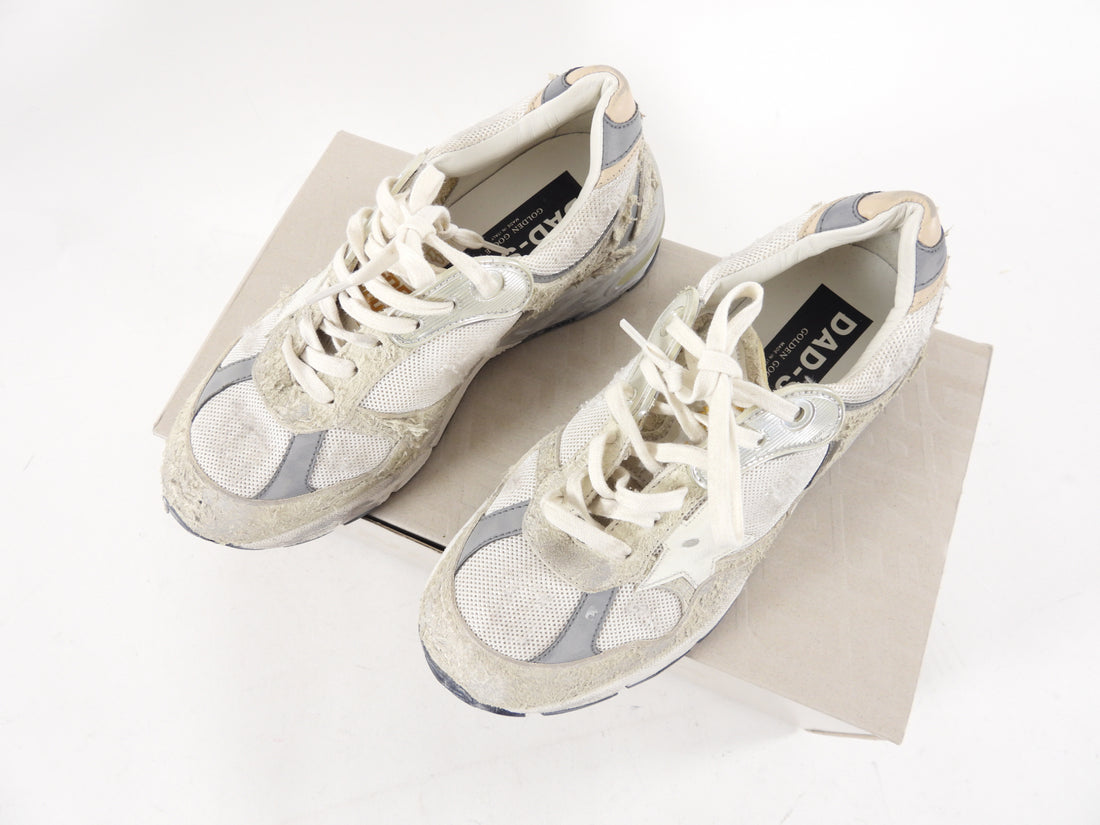 Golden Goose Distressed Off-White Dad Star Sneakers - 36.5