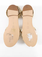 Gianvito Rossi Gold Braided Woven Raffia Flat Sandals - 36.5 / 37