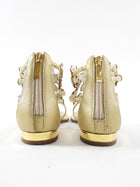 Rene Caovilla Gold Karung Crystal Jewelled Thong Sandals - 37