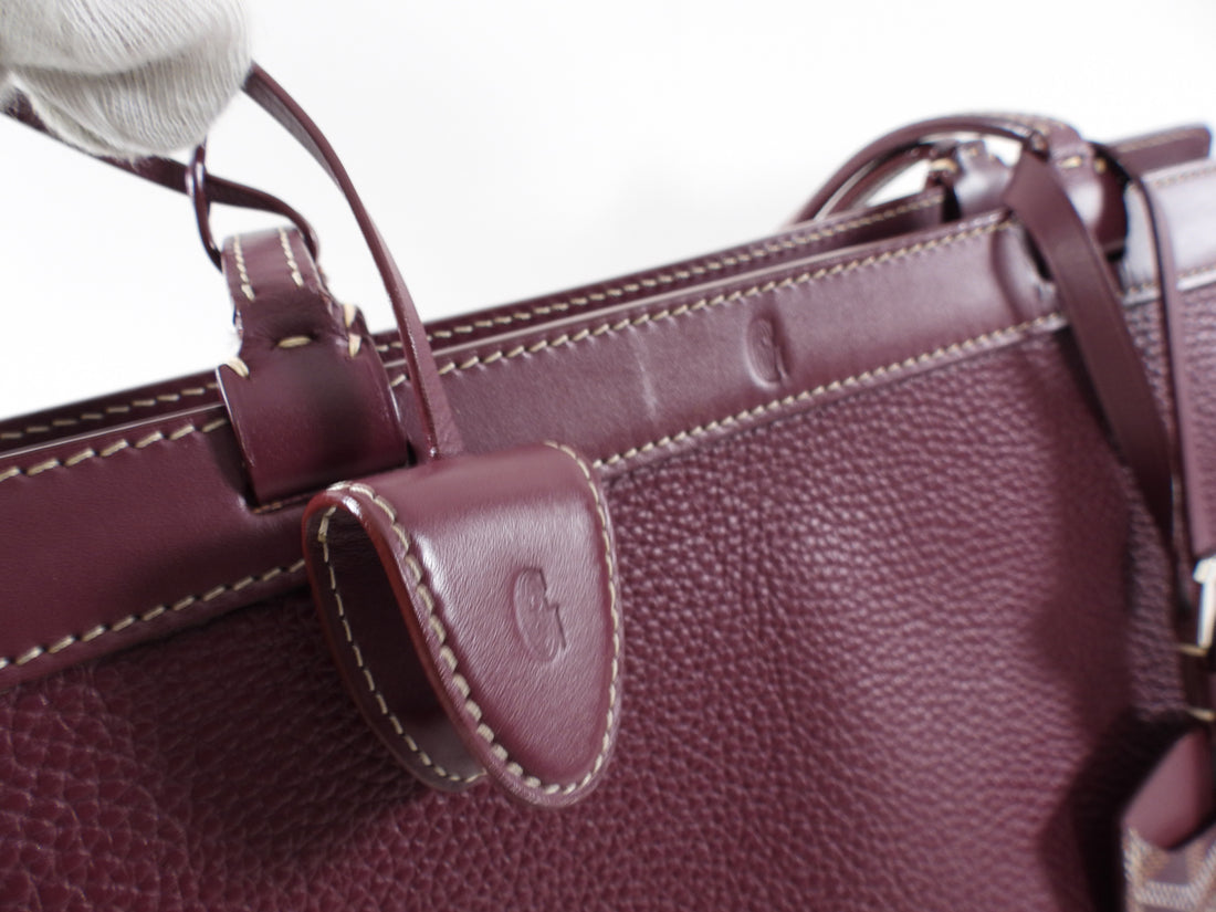 Goyard Plum Leather Goyardine Logo Bellechasse Biaude Shoulder Bag