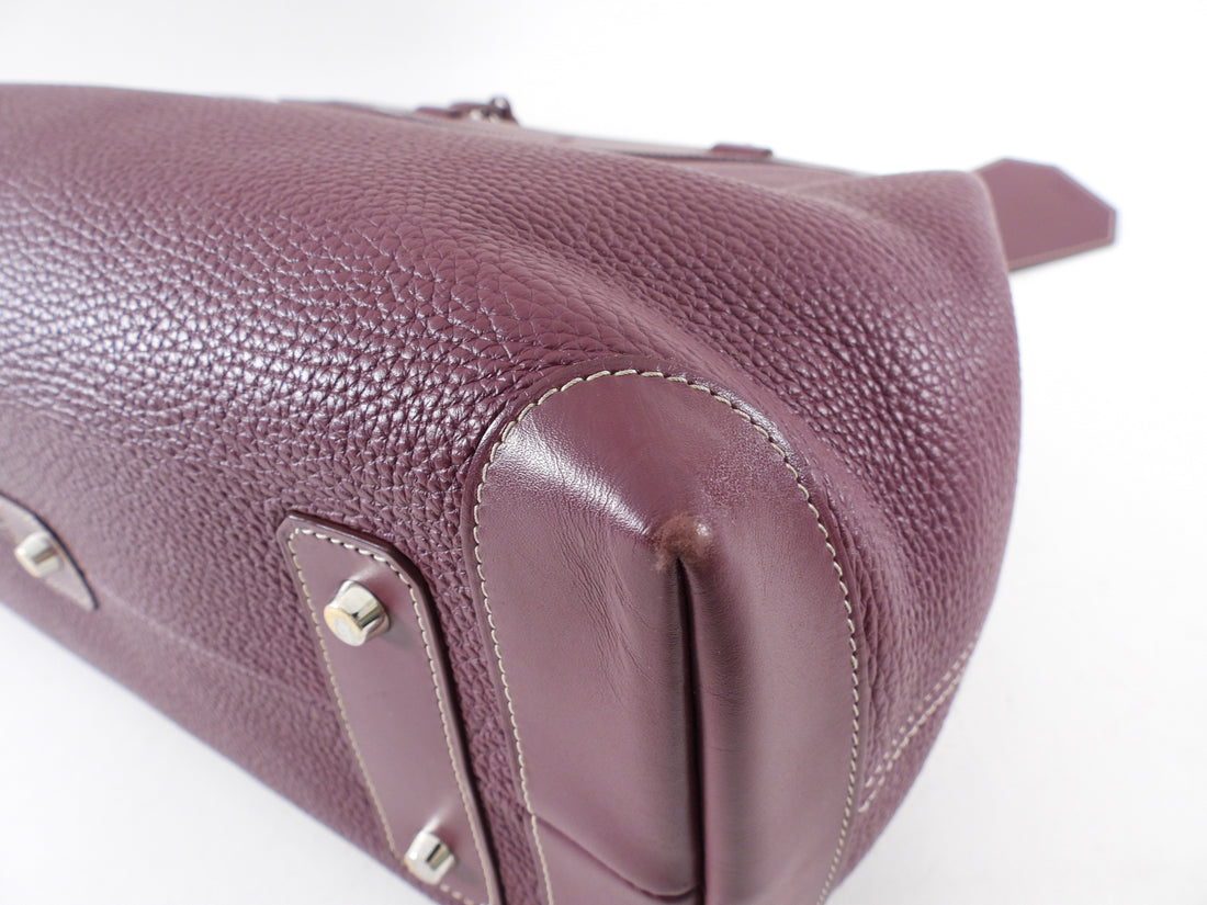 Goyard Plum Leather Goyardine Logo Bellechasse Biaude Shoulder Bag