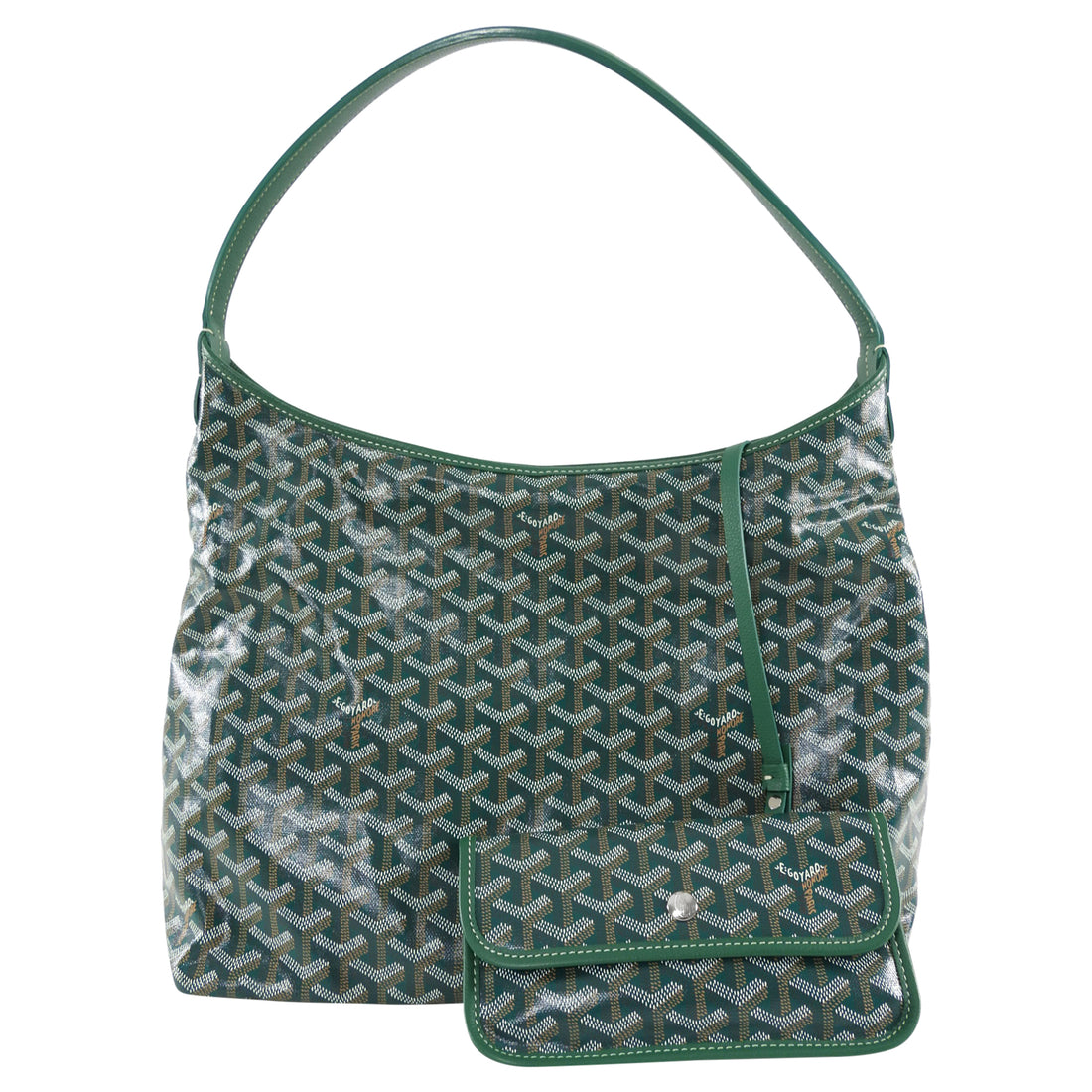 Goyard Green Goyardine Boheme Hobo Shoulder Bag