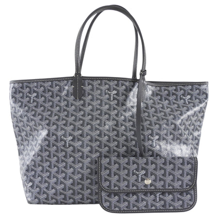 Goyard Grey Goyardine Coated Canvas Saint Louis PM Tote with Pouch