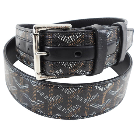 Goyard Black Monogram Canvas and Leather Belt - 100cm