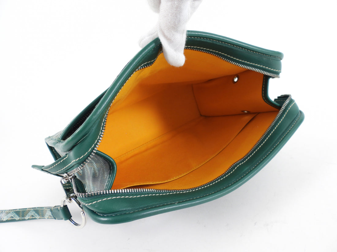 Goyard Green Monogram Jouvence MM Toiletry Bag Clutch with Wristlet