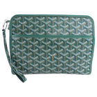 Goyard Green Monogram Jouvence MM Toiletry Bag Clutch with Wristlet