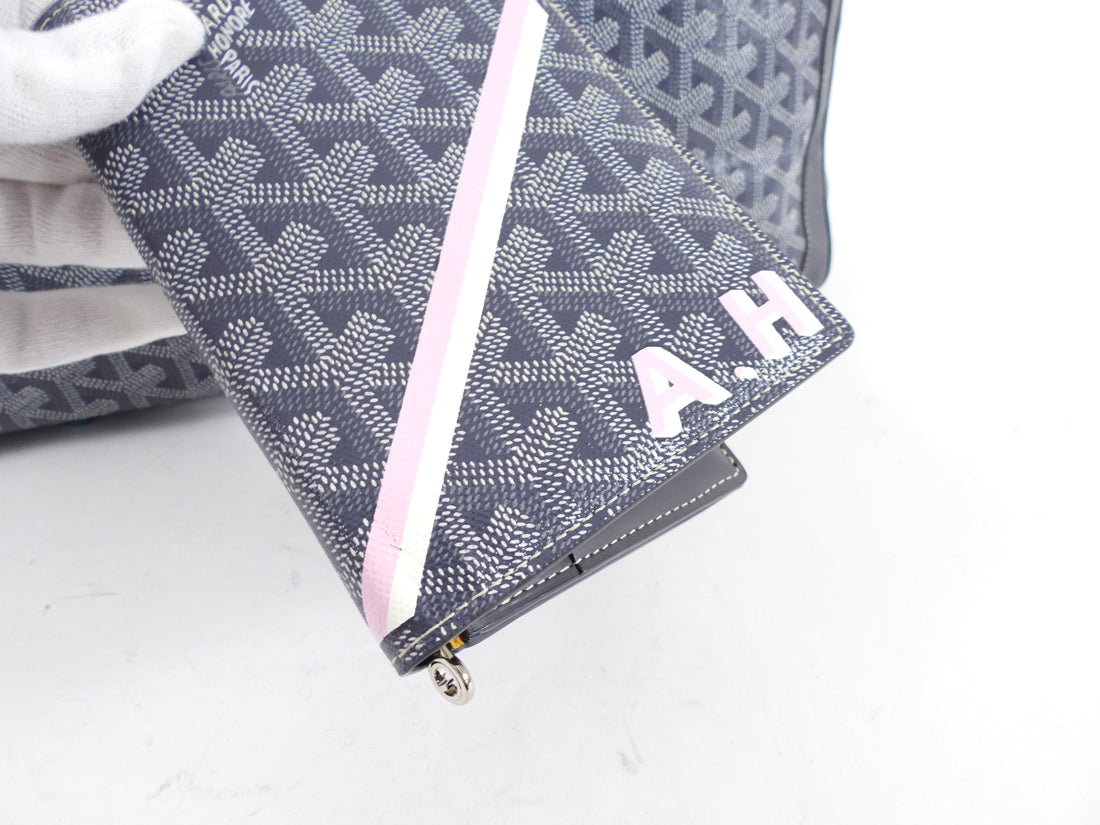 Goyard Grey Voltaire Satchel Tote Bag and Passport Holder Set