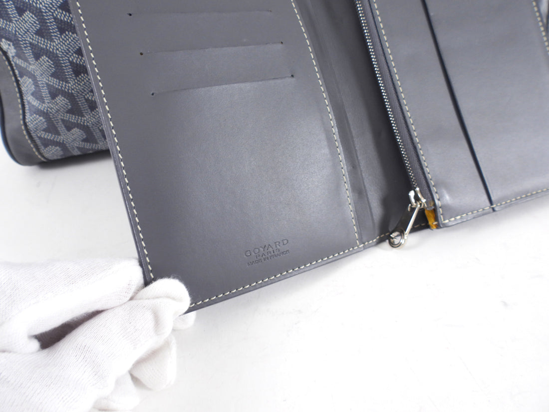 Goyard Grey Voltaire Satchel Tote Bag and Passport Holder Set