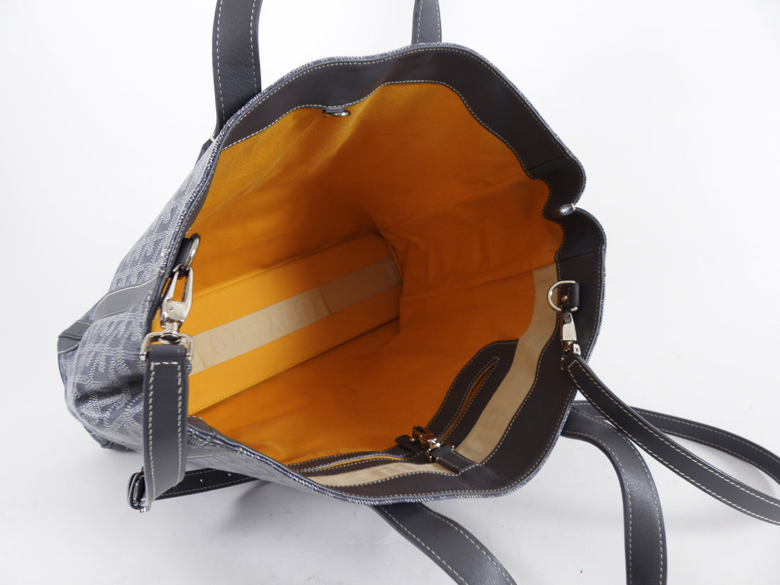 Goyard Grey Voltaire Satchel Tote Bag and Passport Holder Set