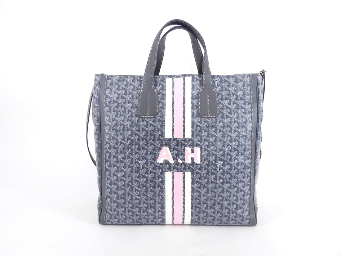 Goyard Grey Voltaire Satchel Tote Bag and Passport Holder Set