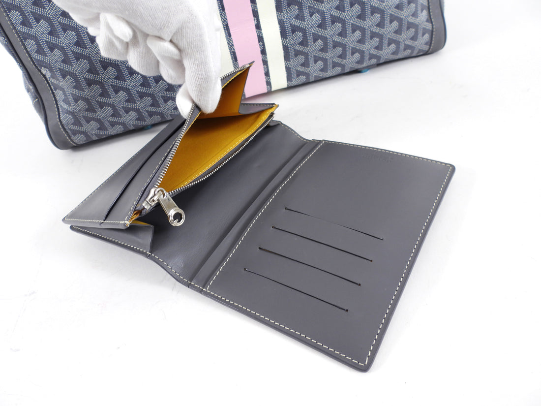Goyard Grey Voltaire Satchel Tote Bag and Passport Holder Set