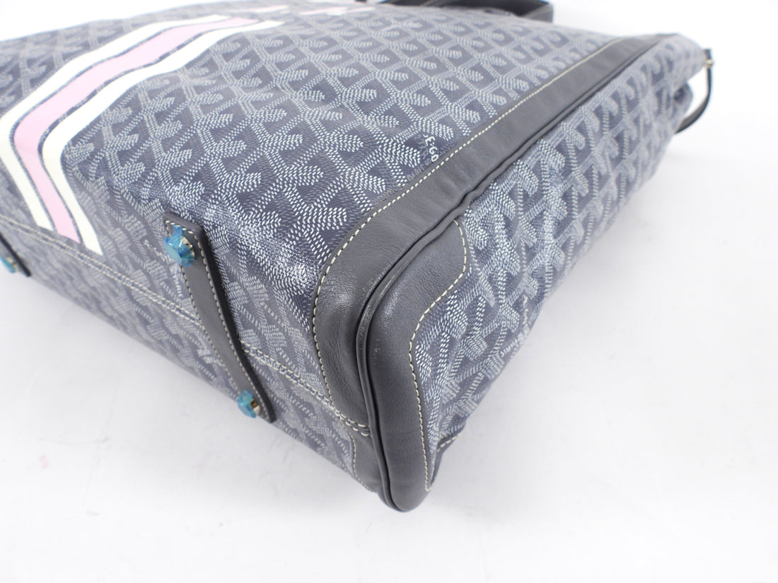 Goyard Grey Voltaire Satchel Tote Bag and Passport Holder Set