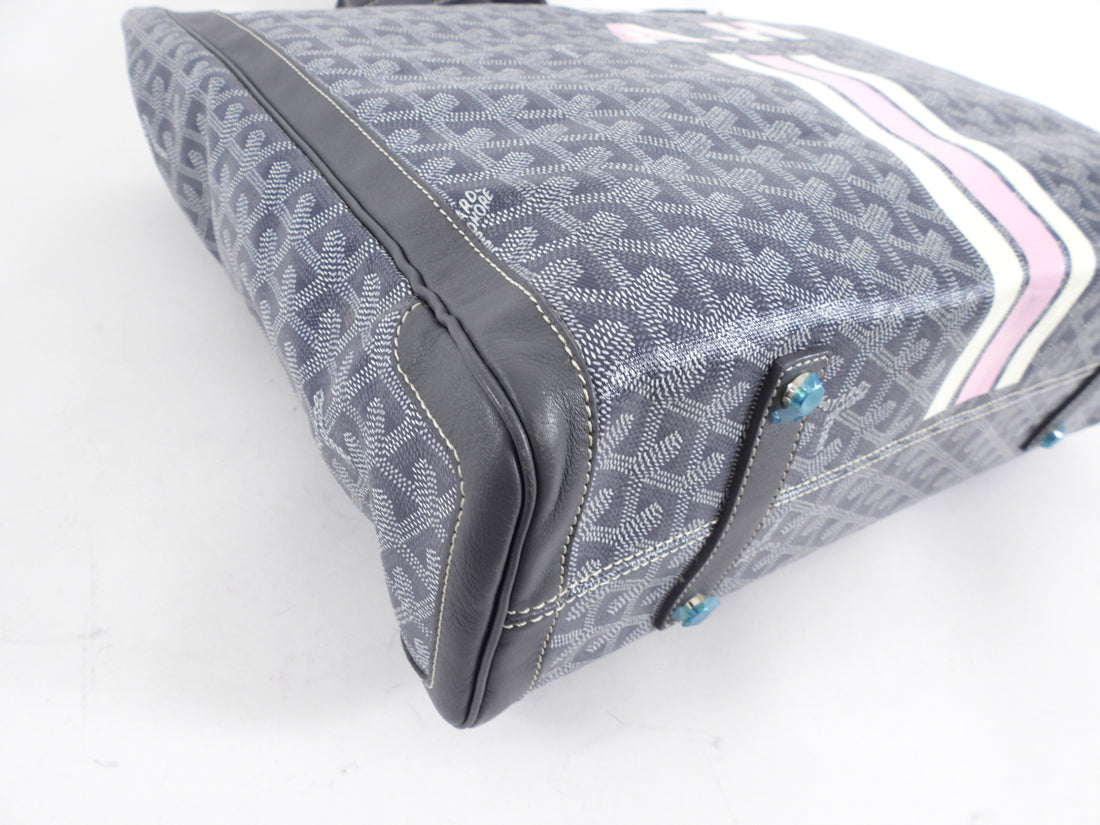 Goyard Grey Voltaire Satchel Tote Bag and Passport Holder Set