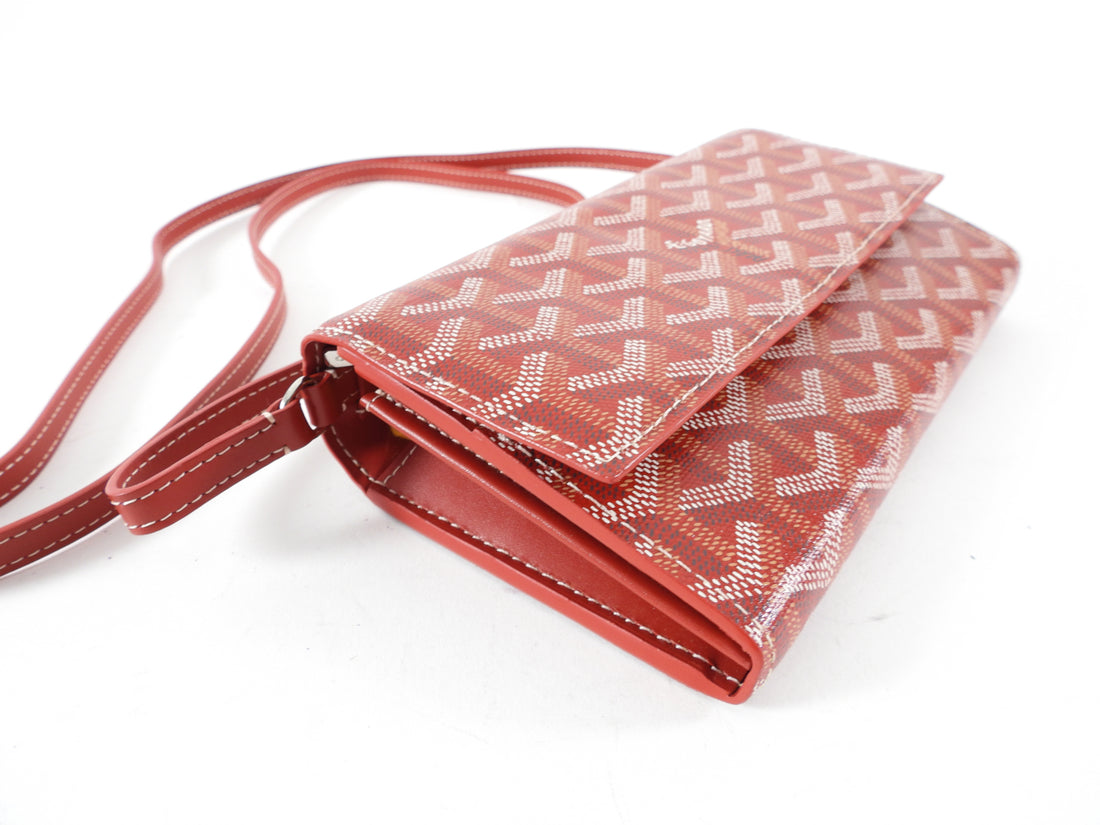 Goyard Red Goyardine Varenne Wallet on Strap