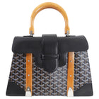 Goyard Goyardine Saigon MM Wood Trim Handbag