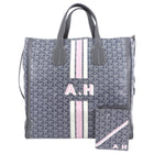Goyard Grey Voltaire Satchel Tote Bag and Passport Holder Set