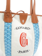 Goyard 2025 Turquoise and Tan Linen Canvas Reversible Balhaera Tote