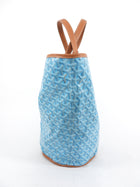 Goyard 2025 Turquoise and Tan Linen Canvas Reversible Balhaera Tote