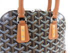 Goyard Black and Tan Brown Mini Vendome Top Handle Bag