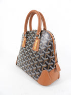 Goyard Black and Tan Brown Mini Vendome Top Handle Bag
