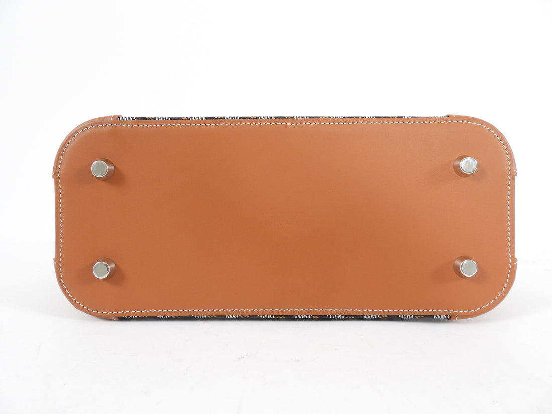 Goyard Black and Tan Brown Mini Vendome Top Handle Bag