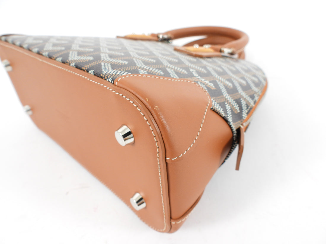 Goyard Black and Tan Brown Mini Vendome Top Handle Bag
