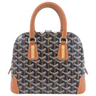 Goyard Black and Tan Brown Mini Vendome Top Handle Bag