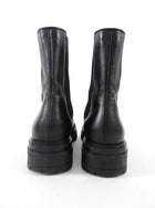 Gianvito Rossi Black Leather Lug Ankle Boot - 37 / 6.5