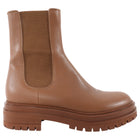 Gianvito Rossi Cognac Brown Leather Lug Ankle Boot - 37 / 6.5