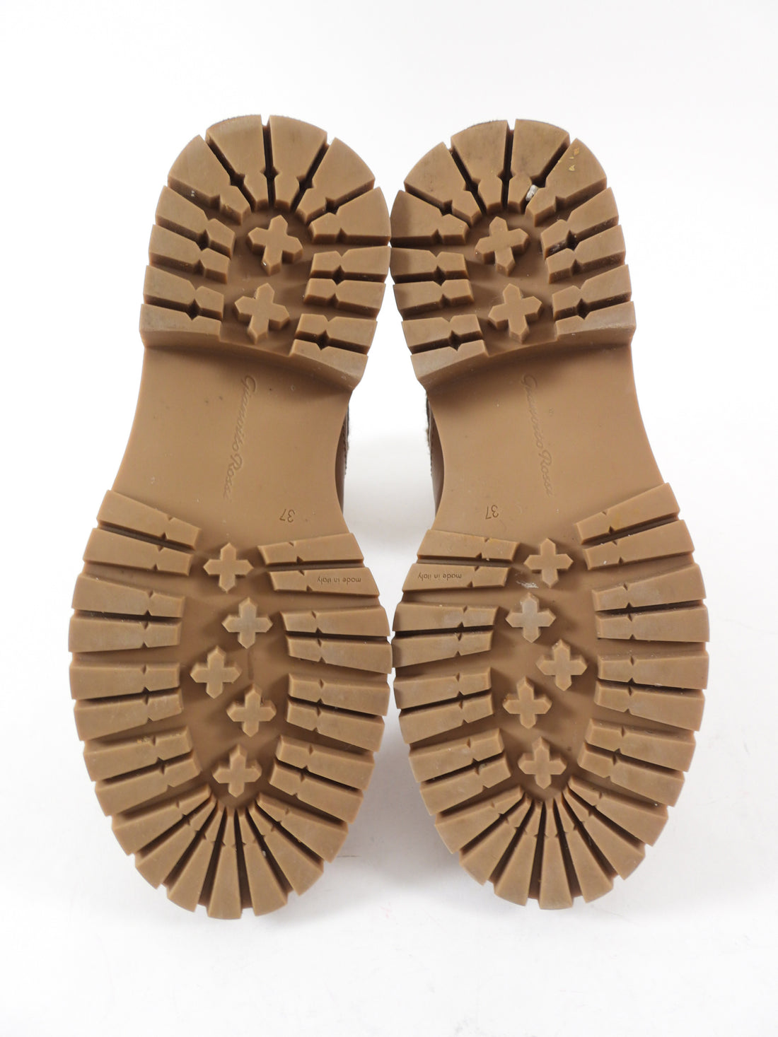 Gianvito Rossi Camel Leather Knit Tenney Boot - 37
