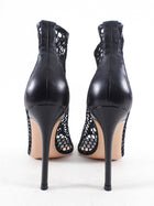 Gianvito Rossi Black Mesh Lace Up Heels - 36.5