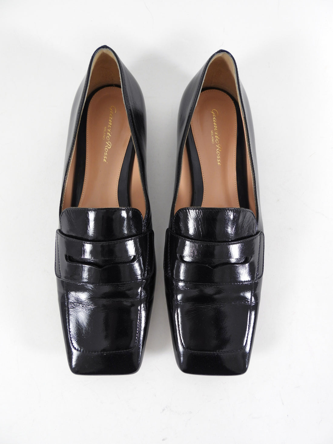 Gianvito Rossi Black Patent Flat Leather Loafers - 40 (9.5)