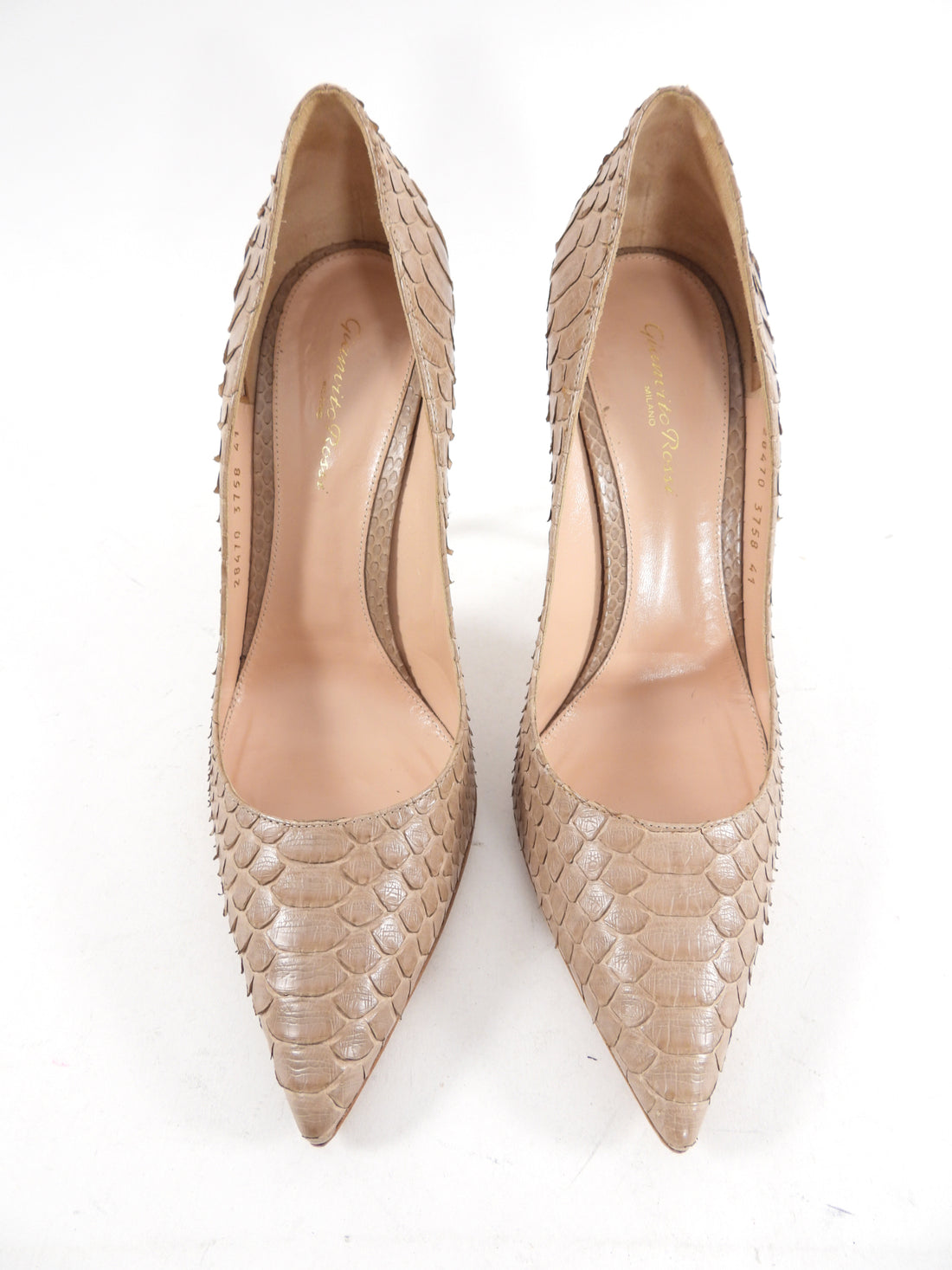 Gianvito Rossi Beige Python 110mm Pumps - 41