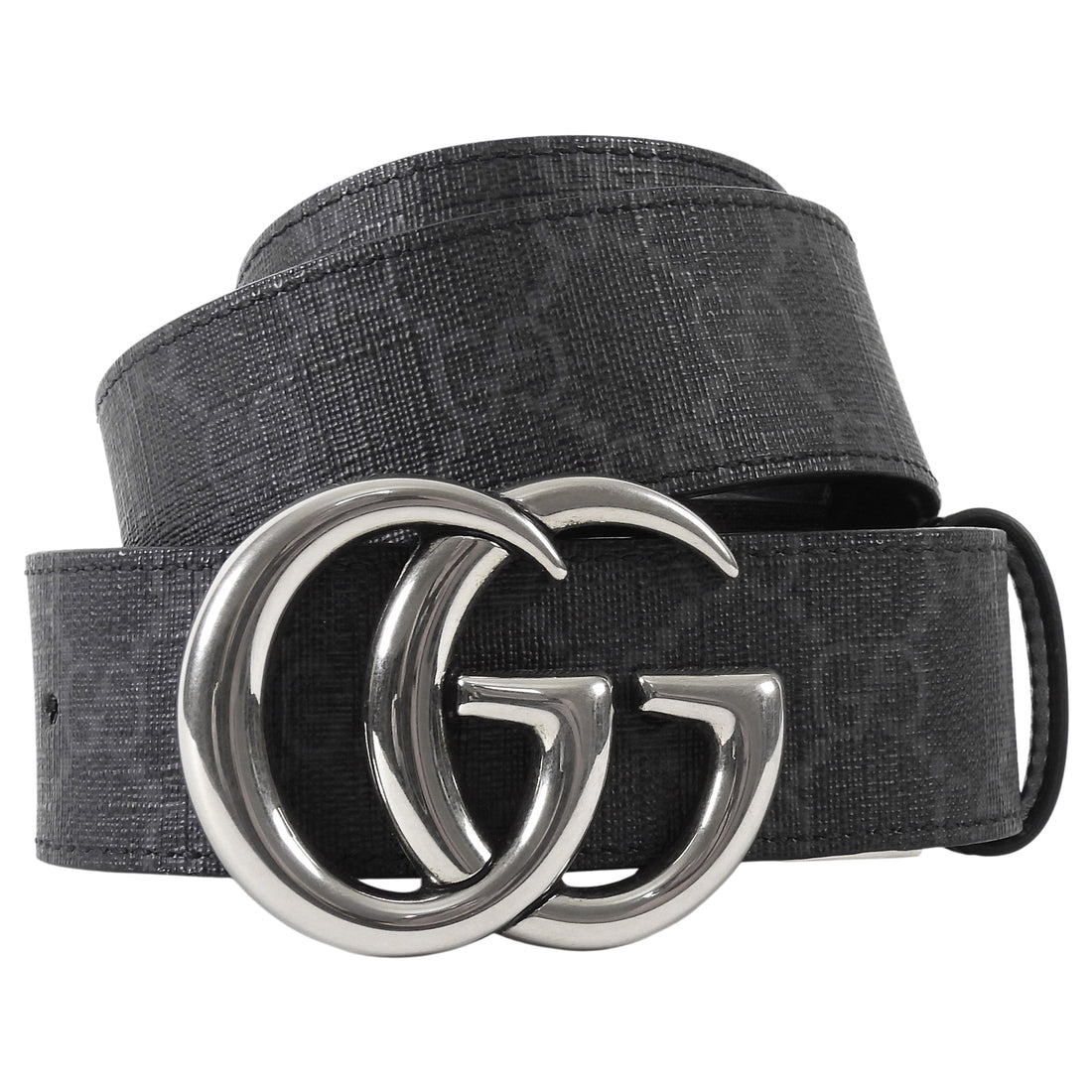 Gucci Black Reversible Monogram Canvas GG Marmont Belt - 105 / 42