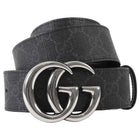 Gucci Black Reversible Monogram Canvas GG Marmont Belt - 105 / 42