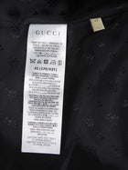 Gucci Black GG Monogram Canvas and Leather Zip Moto Jacket - 42